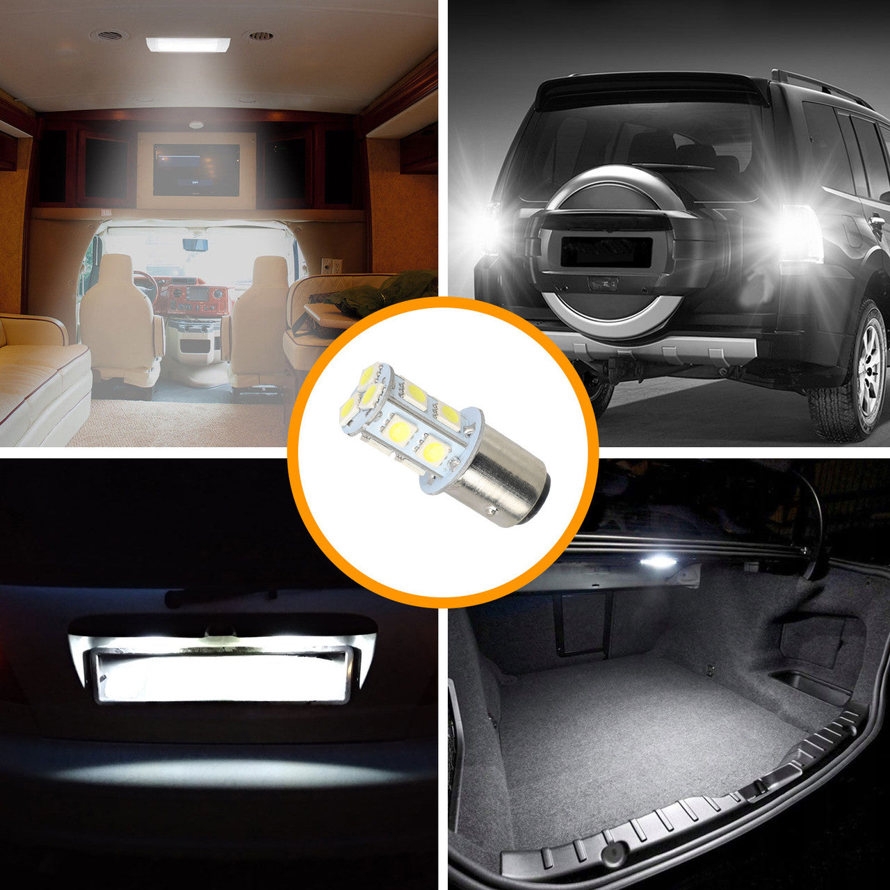 1157 BAY15D 13SMD LED Bulb for RV Camper SUV Car Turn Signal Parking Lights LED Tail Backup Lights 1016 1034 2057 2357 7528, 6000K-6500K (10 Pcs)