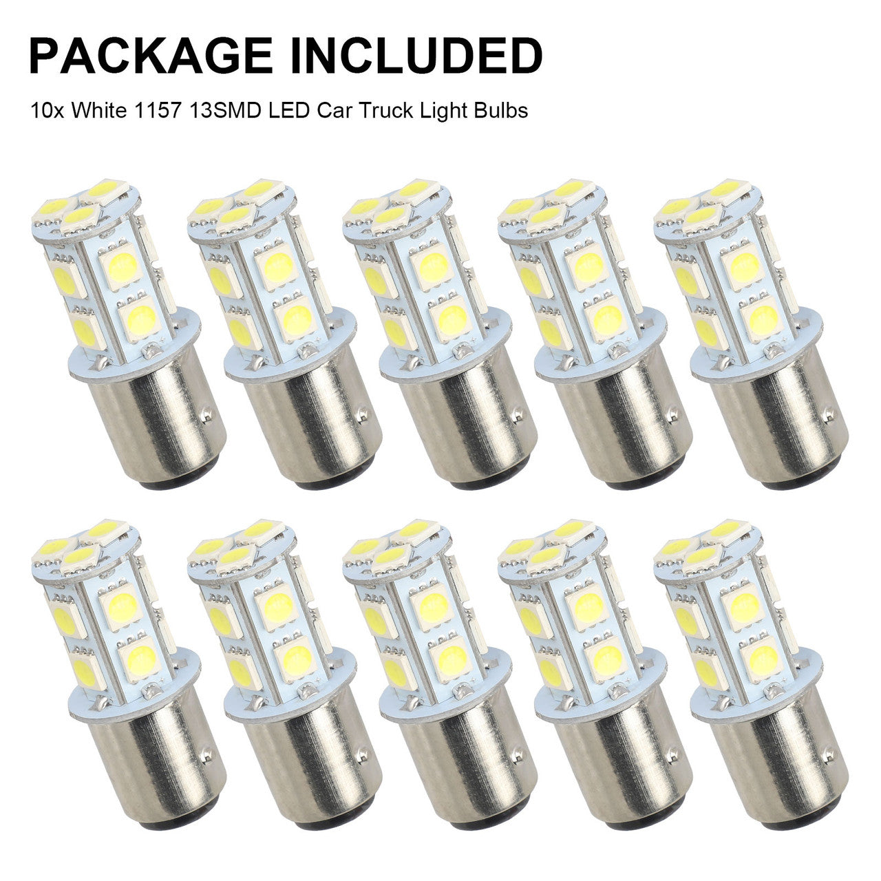 1157 BAY15D 13SMD LED Bulb for RV Camper SUV Car Turn Signal Parking Lights LED Tail Backup Lights 1016 1034 2057 2357 7528, 6000K-6500K (10 Pcs)