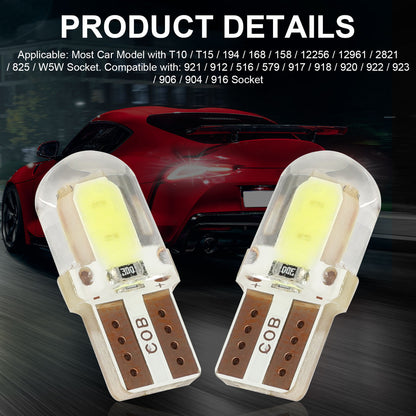 20Pcs T10 194 LED Bulbs Super Bright, T10 Wedge 194 168 158 W5W LED Bulbs, 2COB Chipset LED Bulbs for License Plate Lights Interior Map Dome Side Marker Courtesy Cargo Lights, 6000K Xenon White, 12V