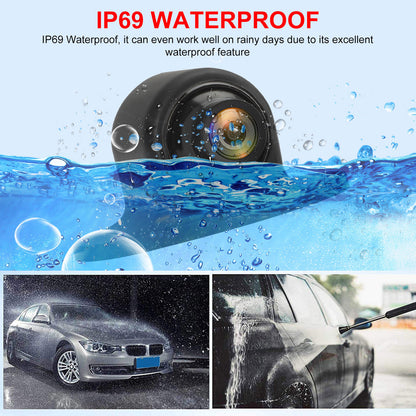 Front Backup Camera for Car, 170掳 Super Wide Angle Rear View Camera, 720P IP69 Waterproof Vehicle Reverse Camera HD Night Vision, Universal Car Camera for Truck SUV RV Van Jeep, 12V, Scale Lines