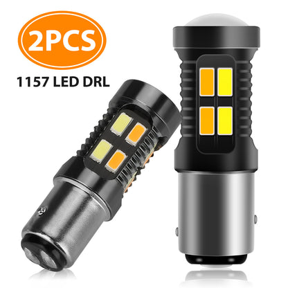 2Pcs 1157 Switchback LED Bulbs, Extremely Bright 1157 LED Light Bulbs for Turn Signal Lights Parking Lights, 1157 LED Lights 5630 Chips, White/Amber 1157 Turn Signal Parking Bulbs for 12V Vehicles