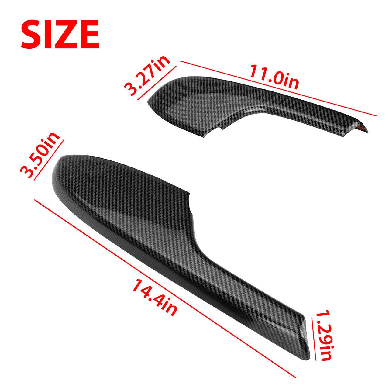 4Pcs Car Interior Door Armrest Panel Trim Cover, Carbon Fiber Interior Door Armrest Panel, Car Door Armrest Panel Decoration Sticker Trim Fit for Honda Civic 2016-2020