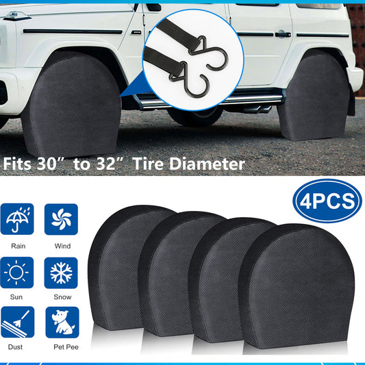 4pcs 30"-32" Waterproof Wheel Tire Covers Sun Protector for Truck Car RV Trailer