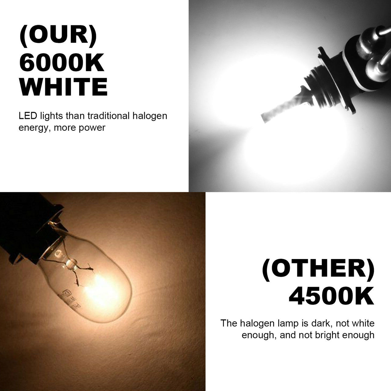 4Pcs 9005 HB3 High Beam 9006 HB4 Low Beam LED Headlight Bulbs Combo, Super Bright LED Headlights Conversion Kits 6000K Cool White, Waterproof 9005 9006 LED Fog Light Kit Bulb, 360° Beam Angle, 12V