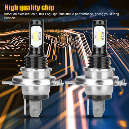 2Pcs H4 9003 LED Headlight Bulb, H4 LED Light Bulbs, 14000LM Extremely Bright 9003 Hi/Lo Beam Bulb 1:1 Halogen Design Conversion Kit, 6000K White, 360° Beam, Waterproof, Universal for 12V Vehicles