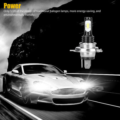 2Pcs H4 9003 LED Headlight Bulb, H4 LED Light Bulbs, 14000LM Extremely Bright 9003 Hi/Lo Beam Bulb 1:1 Halogen Design Conversion Kit, 6000K White, 360° Beam, Waterproof, Universal for 12V Vehicles