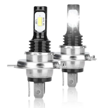 2Pcs H4 9003 LED Headlight Bulb, H4 LED Light Bulbs, 14000LM Extremely Bright 9003 Hi/Lo Beam Bulb 1:1 Halogen Design Conversion Kit, 6000K White, 360° Beam, Waterproof, Universal for 12V Vehicles