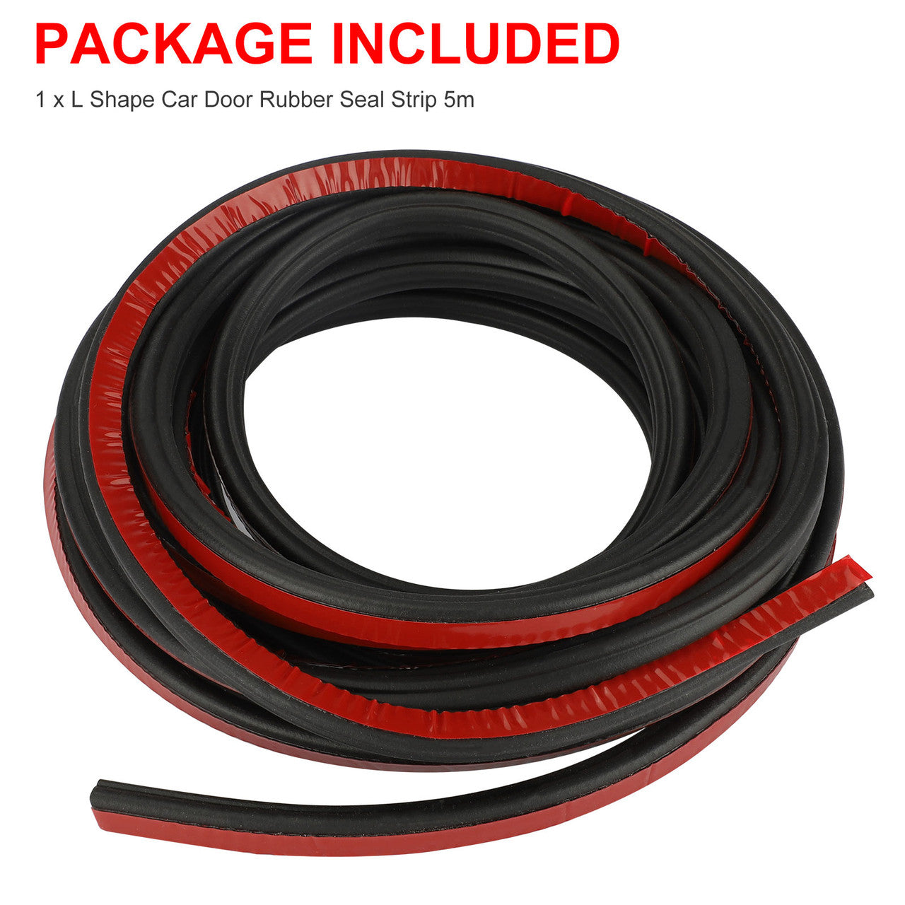 16Ft Double Layer Car Door Seal Strip, Universal Auto Windshield Seal Strip, Car L Shape Rubber Edge Weatherstrip for Door Sunroofs Engine Cover, Soundproofing Waterproof Weather Stripping