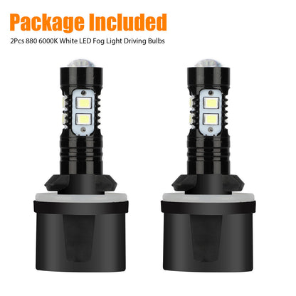 2Pcs 880 LED Fog Light Bulbs, 889 892 893 LED Daytime Running Lights Fog Lights, Super Light 1200LM 110W, 6000K White, 360° Beam Angle, Waterproof LED Fog Light Bulbs Fits for 12-24V Vehicles