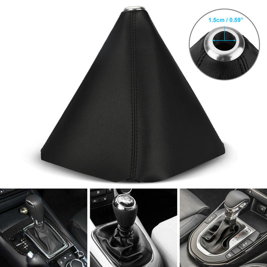PVC Car Gear Shift Knob Boot Cover, Universal Shift Lever Dust Cover, Gear Shifter Knob Dust Cover Boot Gear Gaiter Cover, Shift Lever Dust Cover Fits for All Vehicles, Black
