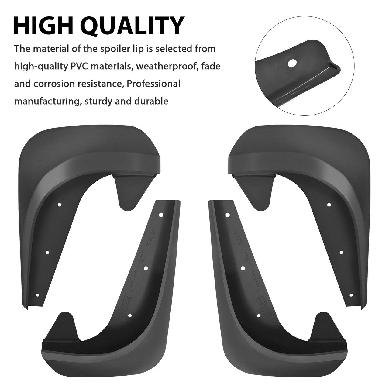 4Pcs Car Mudguard Fender Mud Flaps Splash Guards, Car Universal Front And Rear Fenders, Black Heavy Duty Tire Fender, 9.85" x 7.10"