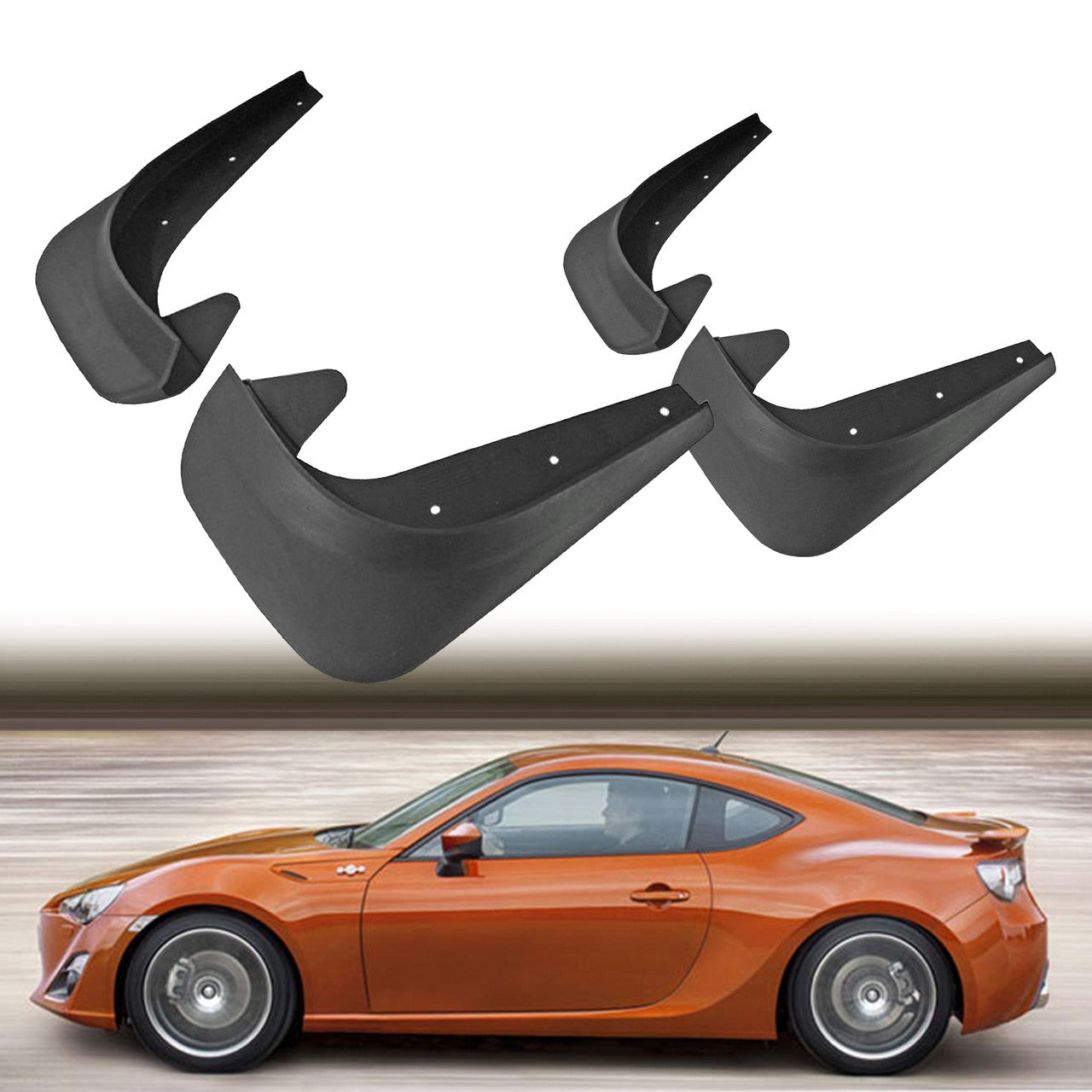 4Pcs Car Mudguard Fender Mud Flaps Splash Guards, Car Universal Front And Rear Fenders, Black Heavy Duty Tire Fender, 9.85" x 7.10"