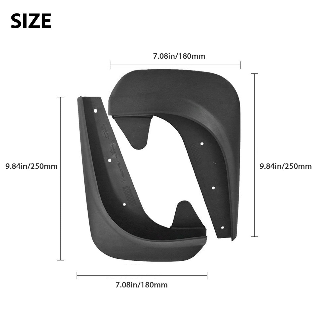 4Pcs Car Mudguard Fender Mud Flaps Splash Guards, Car Universal Front And Rear Fenders, Black Heavy Duty Tire Fender, 9.85" x 7.10"