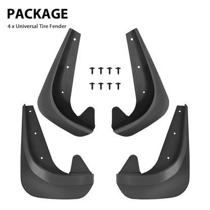 4Pcs Car Mudguard Fender Mud Flaps Splash Guards, Car Universal Front And Rear Fenders, Black Heavy Duty Tire Fender, 9.85" x 7.10"