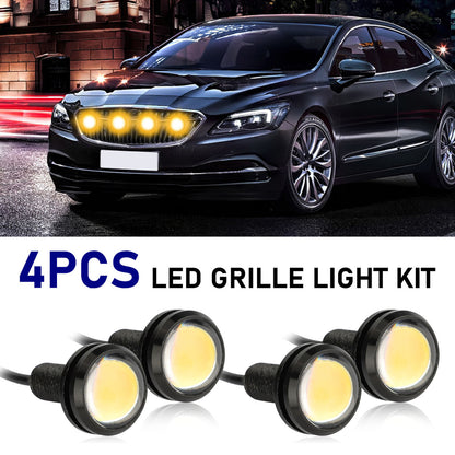 4Pcs LED Amber Grille Mark light For Chevy, Amber LED Grille Marker Light Kit, Waterproof LED Front Grille Light Kit 2.4W, Universal for 12V Truck SUV Front Cars Pickups Trailer