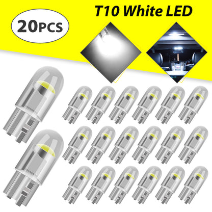 20x T10 LED License Plate Interior Light Bulb 6000K Super White 168 2825 194 W5W