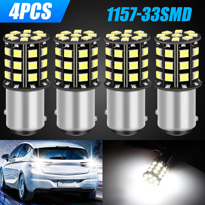 6000K Super White 1157 BAY15D LED Tail Stop Brake Light Bulb Replacements, 4pcs