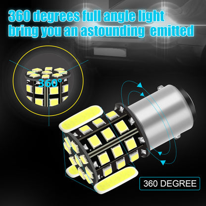 6000K Super White 1157 BAY15D LED Tail Stop Brake Light Bulb Replacements, 4pcs