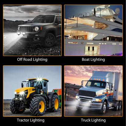 Tri-Row LED Work Light Bar for Truck, ATV, etc, 200W Driving Pods