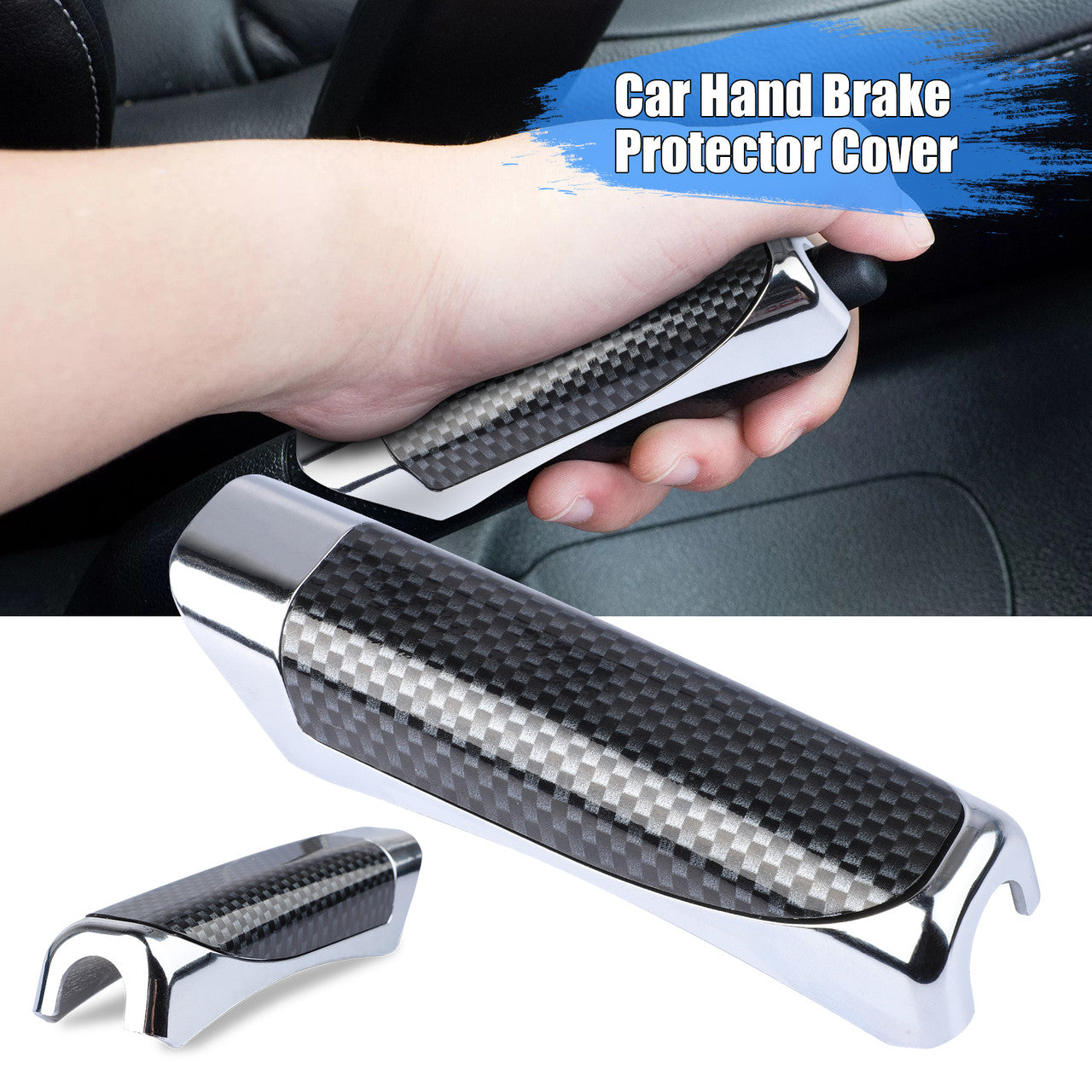 In-Car Carbon Fiber Style Hand Brake Protector Decoration Cover Car Accessories