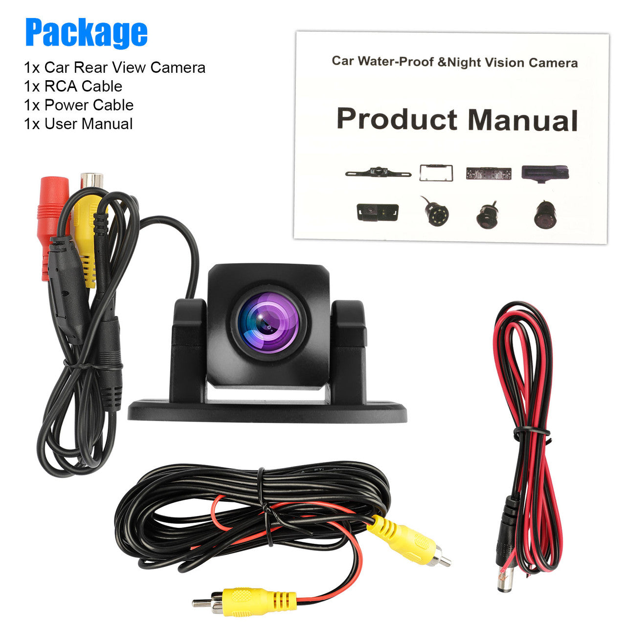 1080P HD Rear View Camera Night Vision IP67 Waterproof for Universal Car Vehicles