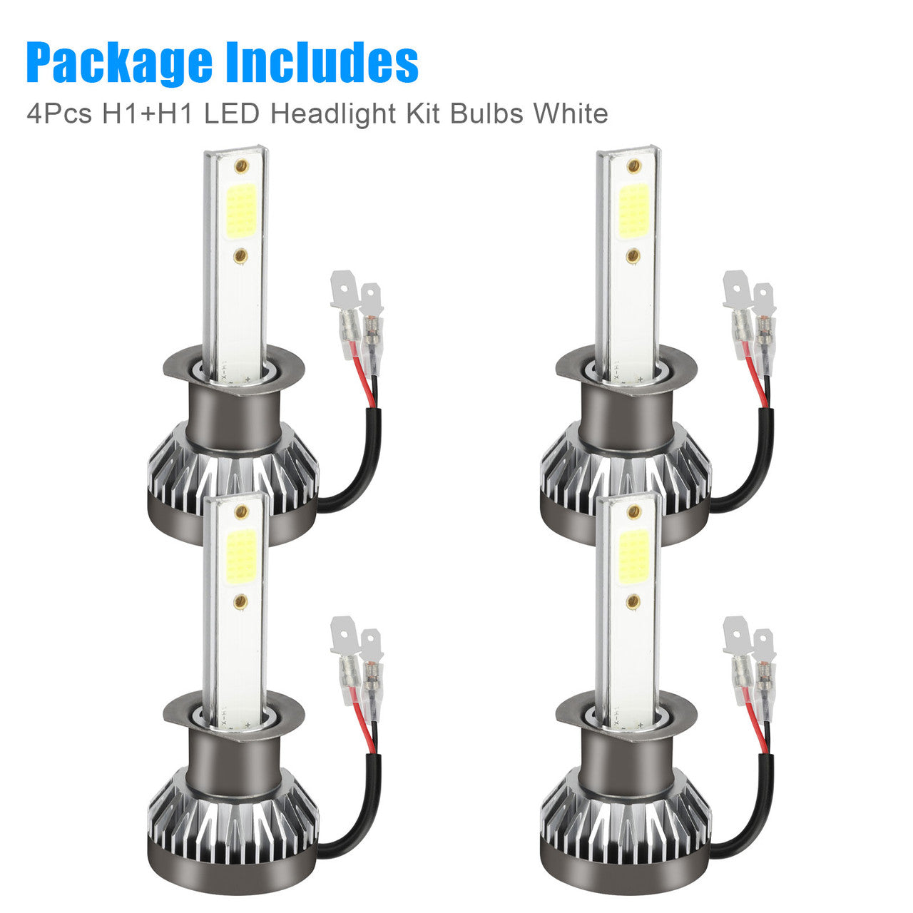 H1+H1 LED Car AUtomotive Headlight Kit Bulbs. White, 4Pcs