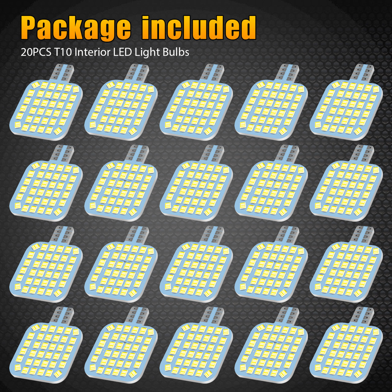 20 Pcs Super Bright 921 T10 922 912 6000K White LED Bulbs - Replacement Lighting 36-SMD for Automotives,Car,Marine Ceiling Indoor Light