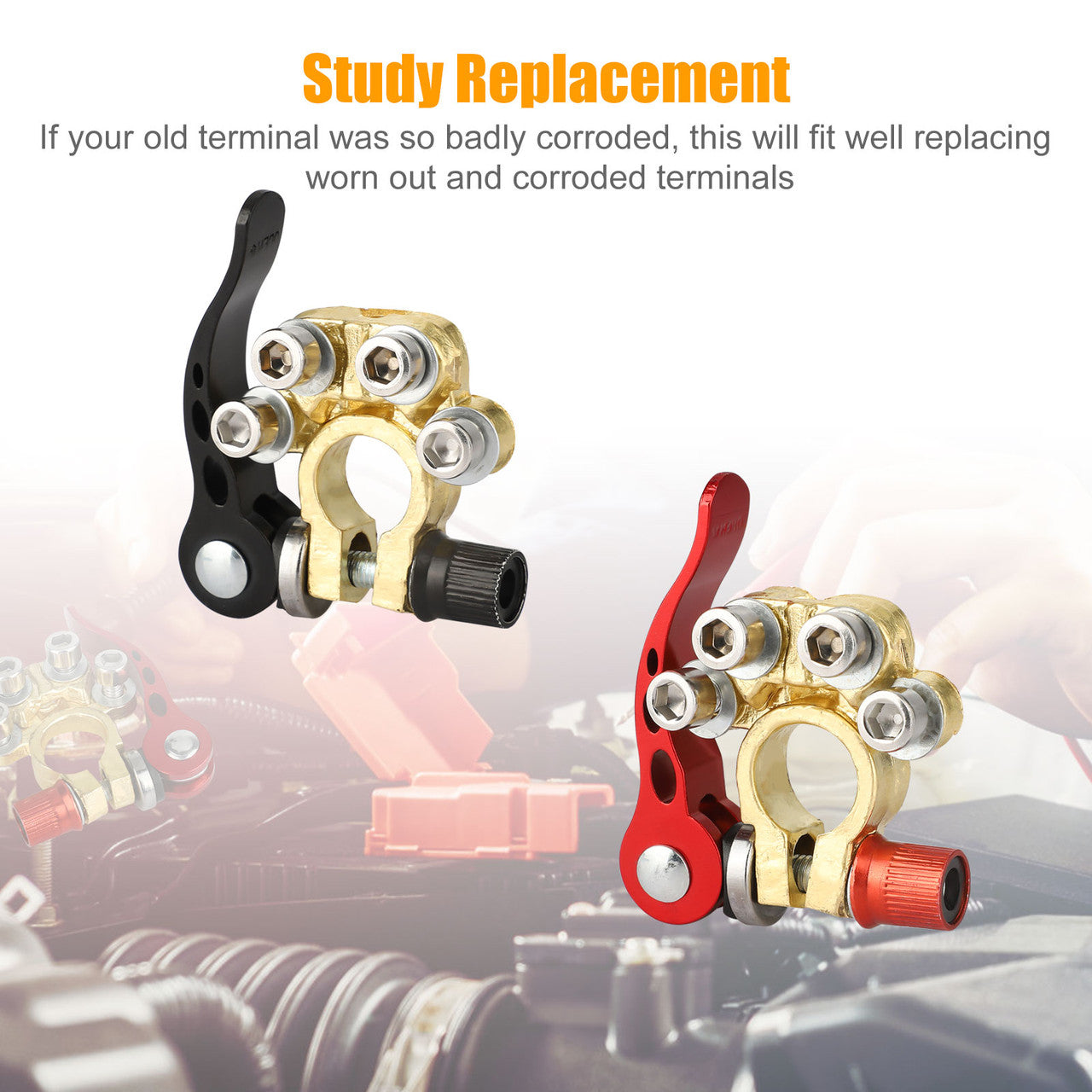 Car Battery Terminal Connector Clamp, 2PCS