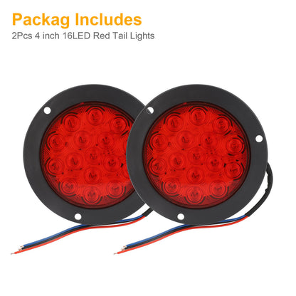 4 inch 16LED Red Tail Lights for Trucks, SUVS, ATVS and more, 2Pcs