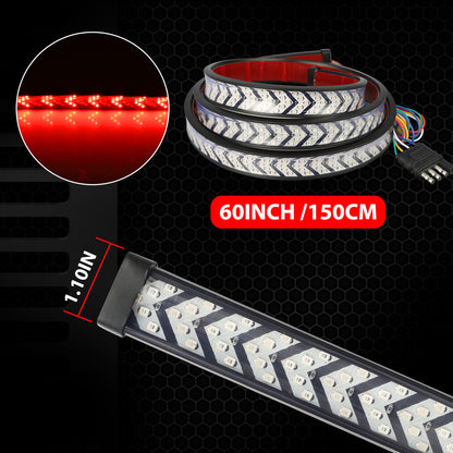 LED Turn Signal Tail Reverse Light Bar with Bright Lights, Red/Yellow Waterproof, 60 inch