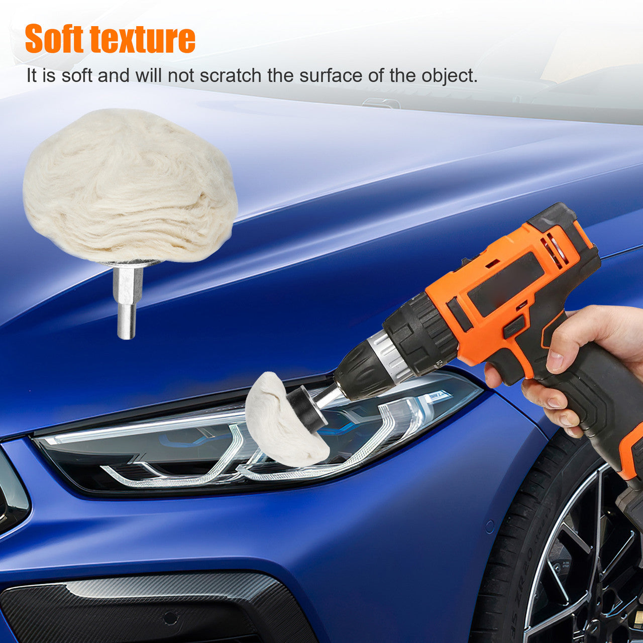 Polishing Buffing Pads Mop Wheel Buffer Pad Drill Kit for Cleaning the House or Car, 15Pcs
