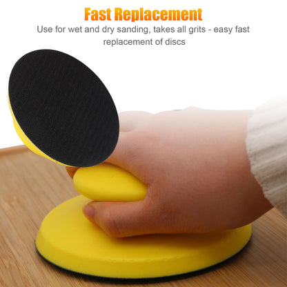 5 Inch Round Foam Hand Sanding Block for Hobby, Arts and Crafts and More, 2PCS