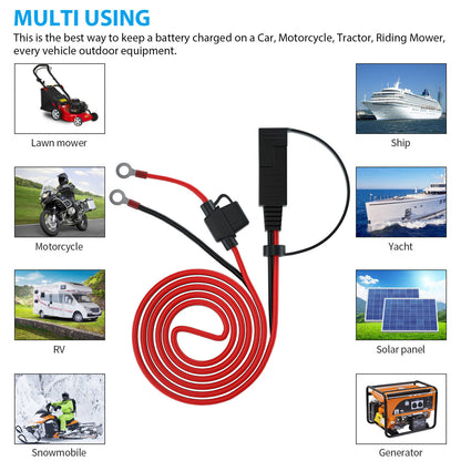 1.4m SAE Battery Cable Extension Wire for Automotive Vehicles, 2Pc