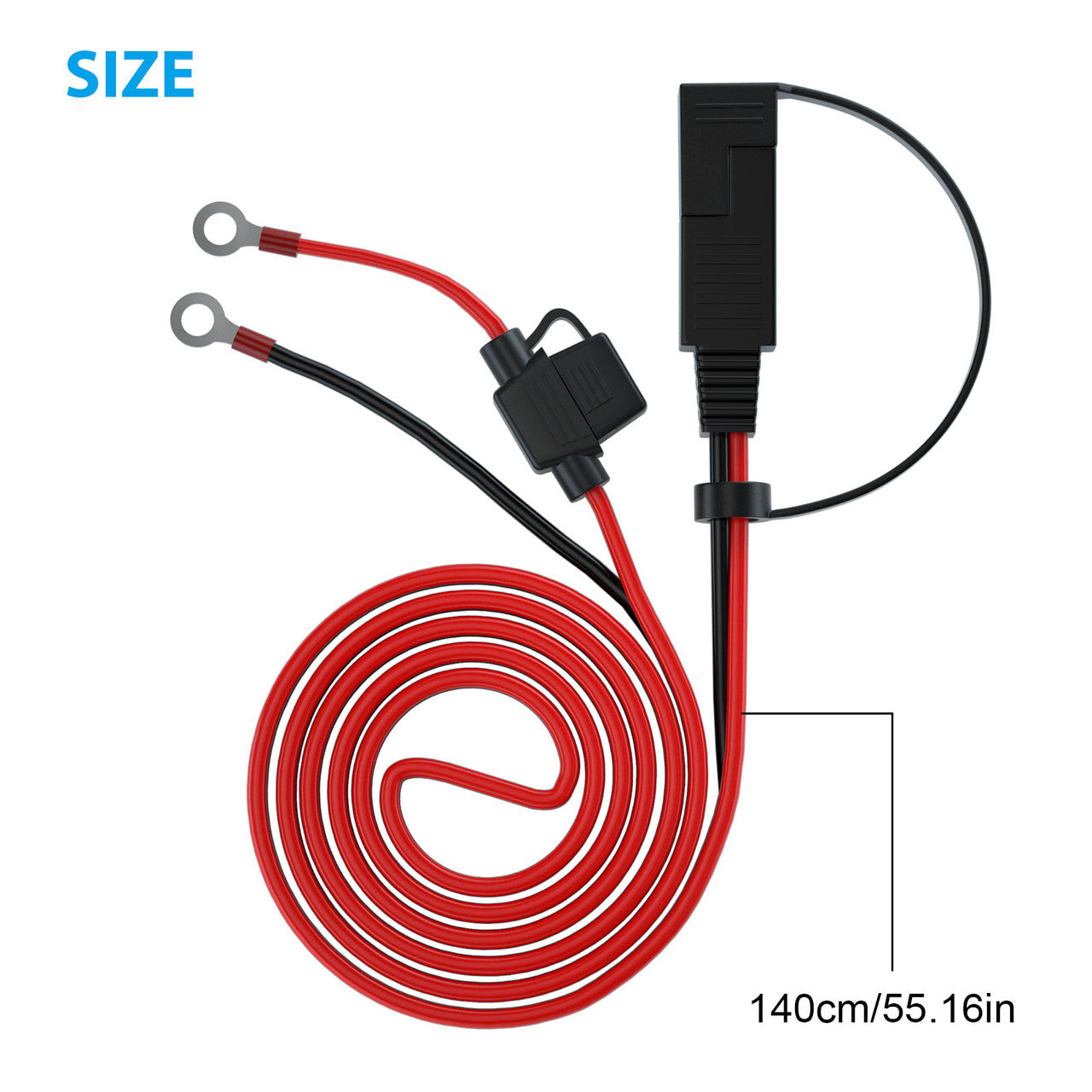 1.4m SAE Battery Cable Extension Wire for Automotive Vehicles, 2Pc