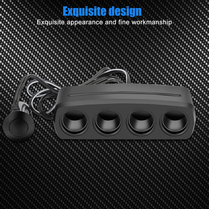 Cigarette Lighter Adapter 4 Socket Cigarette Lighter Splitter for Automotive Vehicles