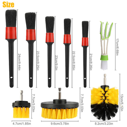Car Cleaning Kit with 5 Different Brush Sizes, 9pcs