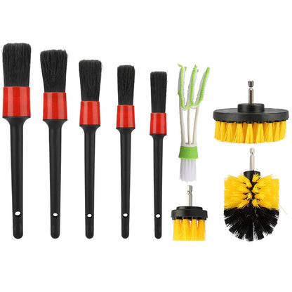 Car Cleaning Kit with 5 Different Brush Sizes, 9pcs