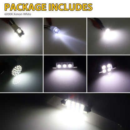 Auto Car Interior LED Light Dome License Plate Mixed Lamp Set Kit, 42Pcs