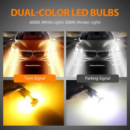 1157 LED Front Turn Signal Parking Light Bulbs with Non-Polarity Design