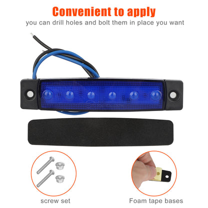 Car LED Decorative Lights Kit Blue Light, 12pcs