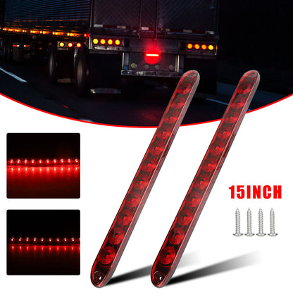 15 inch Red 11 LED Car Vehicle Brake Turn light Bar, 2pcs