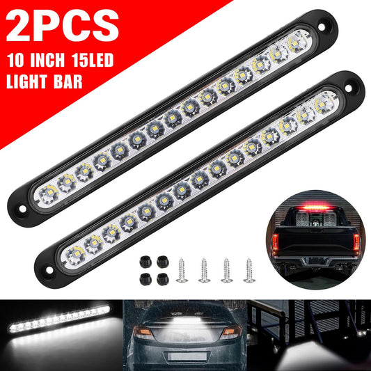 10" LED Automotive Trailer Reverse Back Up Light Bar, Durable and Sturdy, White, 2Pcs