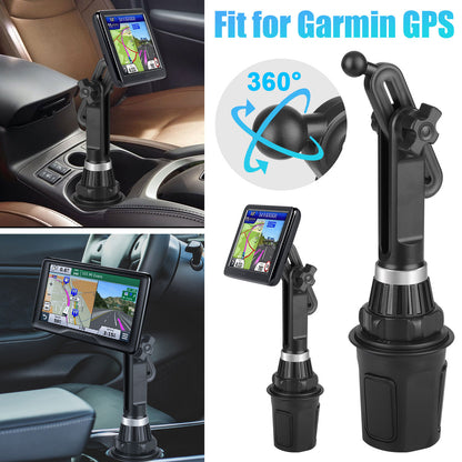 Upgraded Car Cup Holder Mount with an Adjustable Neck and Stable Base, fit for Garmin