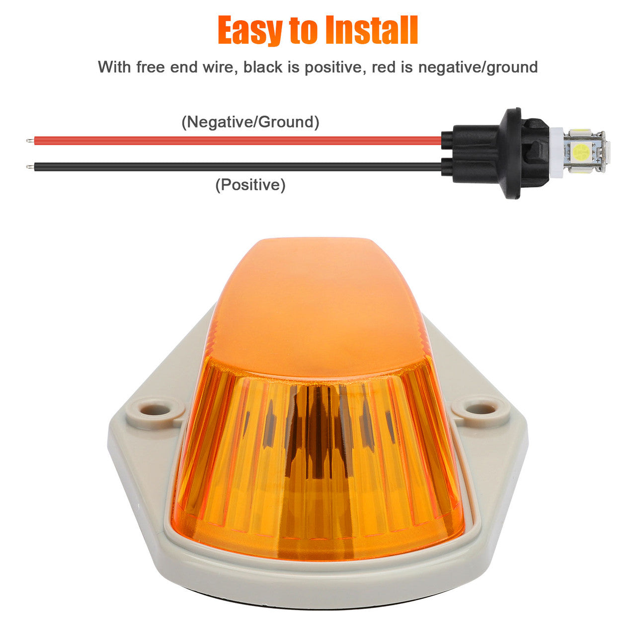 Car Roof Top Light with a T10 Plug Socket, Easy to Install and is compatible with most vehicles,5Pcs