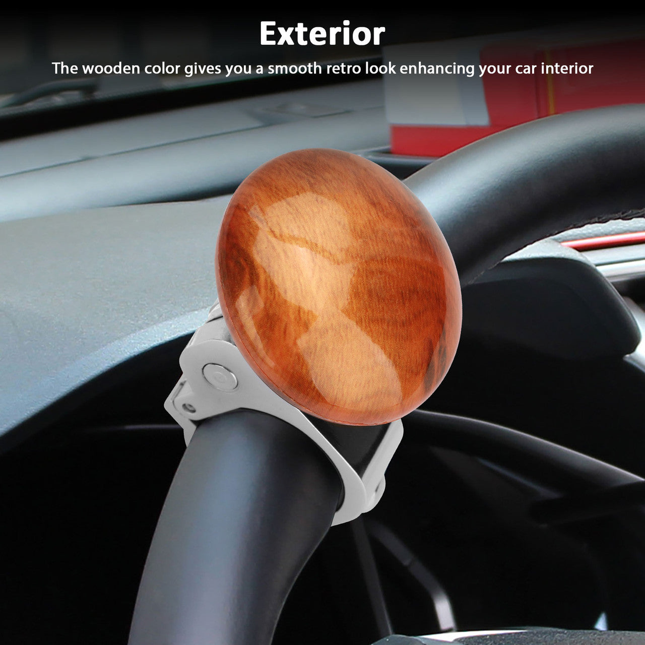 Car Steering Wheel Booster with a Retro Design, Adjustable and is Scratch Resistant
