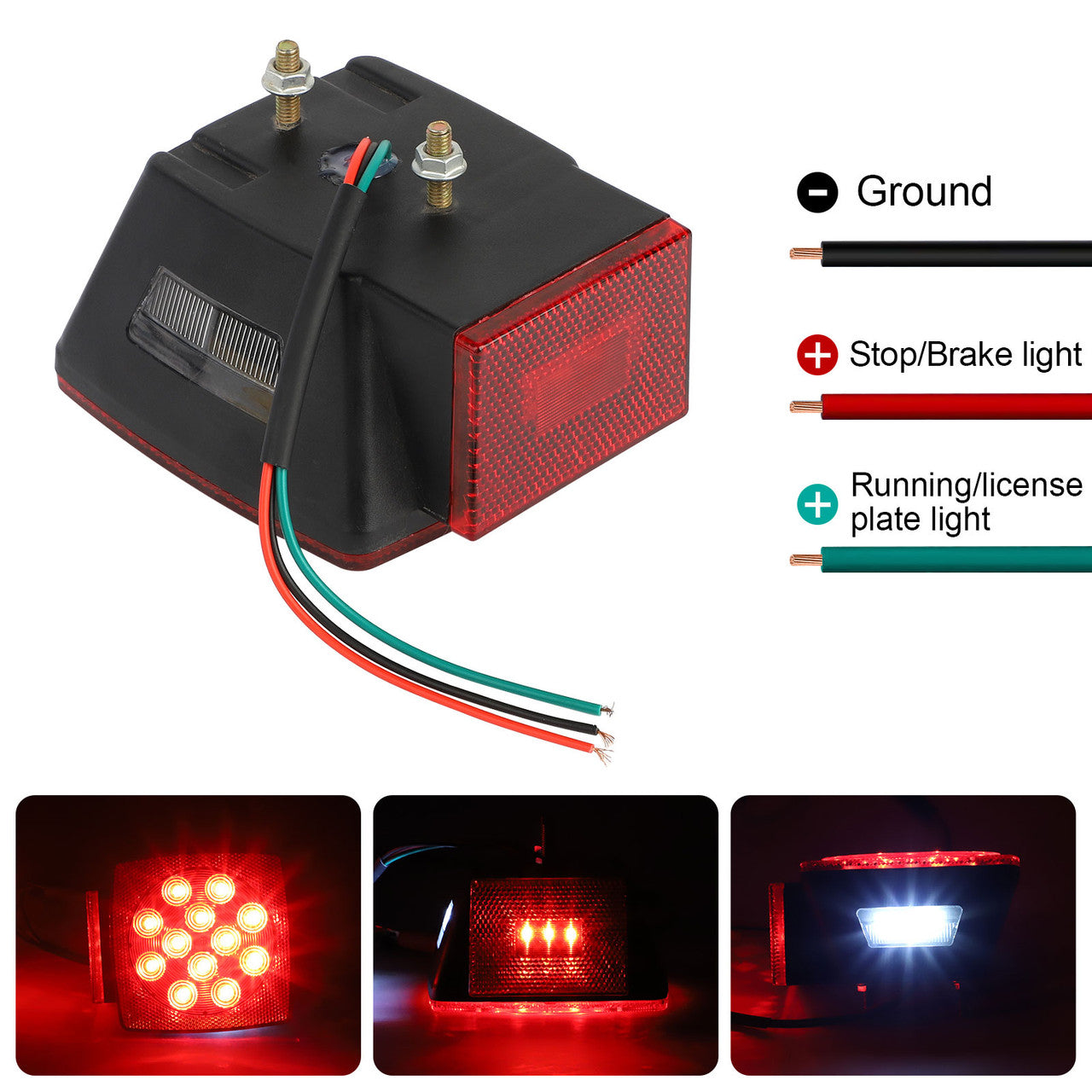 2 Packs Rear LED Trailer Tail Lights - Install Kit, Multi-function Led Trailer Lights,IP68 waterproof rate Boat Truck SUV Trailer