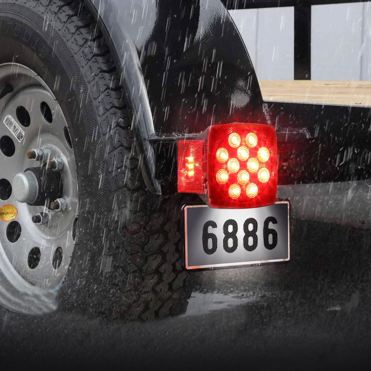 2 Packs Rear LED Trailer Tail Lights - Install Kit, Multi-function Led Trailer Lights,IP68 waterproof rate Boat Truck SUV Trailer