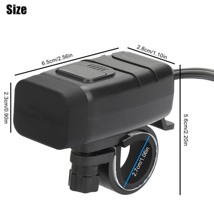 Motorcycle Phone Charger USB -  Waterproof 6.8A Dual Port QC3.0 Fast Charging, Quick Disconnect Sae USB Adapter,Voltmeter,On/Off Switch&Fuse