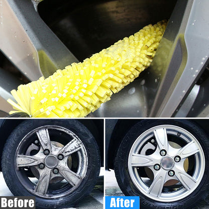 4 Packs Car Detailing Cleaning Brush - Car Wheel Rim Brush Rim Tire Detailing Brush, Plastic Auto Car Wheel Brush Cleaning Brush, Sponges Handle Brush Washing Tools