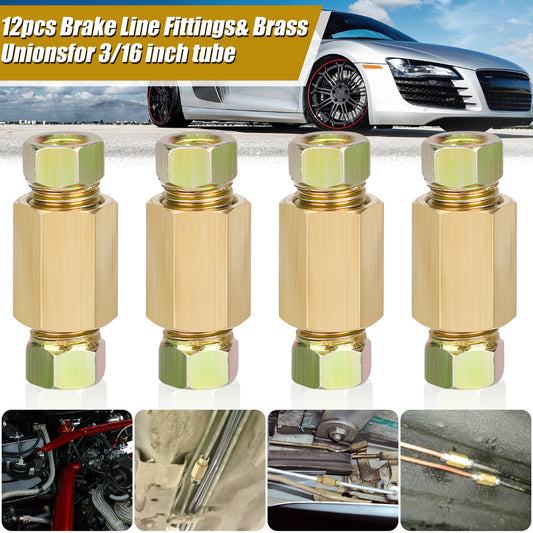 12 Packs Brake Line Fittings & Brass Unions 3/16” Tube - Brake Line Fittings 3/1